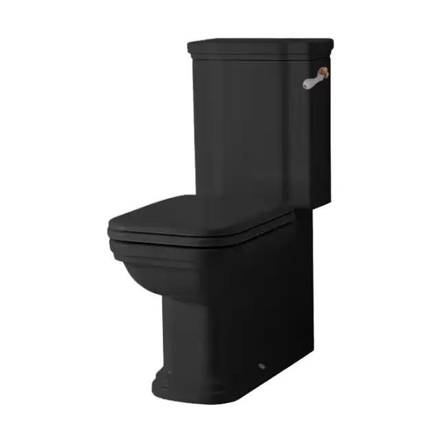 Kerasan Waldorf Унитаз-моноблок, белый, с ручкой смыва справа, цвет: черный/золото