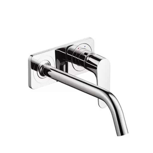 Axor Citterio M Встраиваемый смеситель для раковины, с панелью, излив: 227мм, с донным клапаном, внешняя часть, цвет: хром