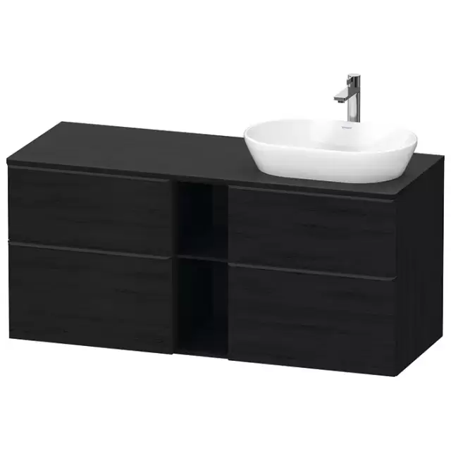 Duravit D-Neo Тумбочка подвесная 64.4x140x55 см, раковина, 2 ящика, цвет: Black Oak