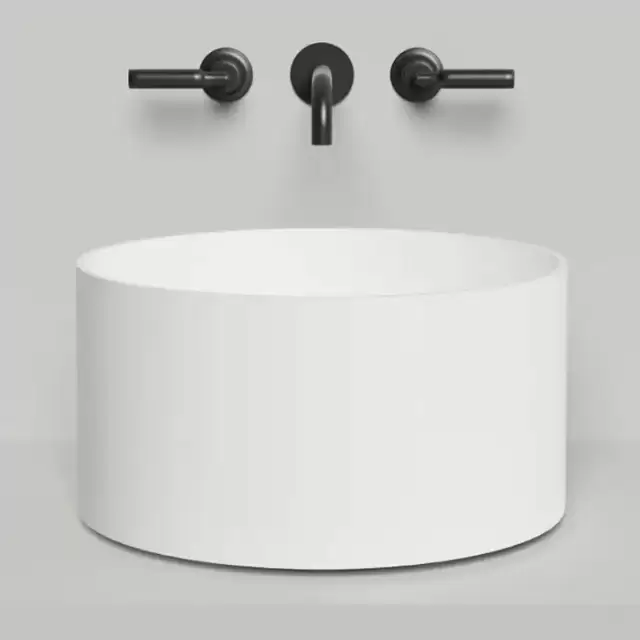 Salini Armonia Round 02 Раковина накладная 45х45х2см., без отв., мат-л: S-Stone, цвет: белый матовый