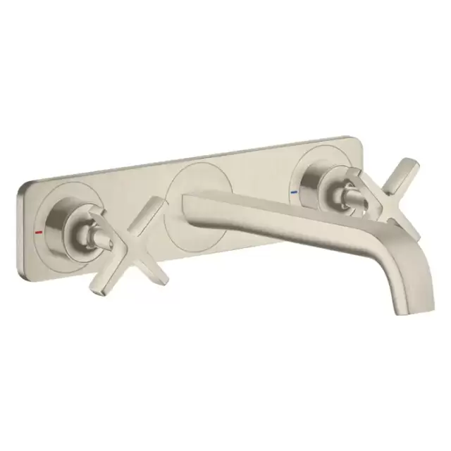 Axor Citterio E Смеситель для раковины, встраиваемый, излив: 22см., с панелью, цвет: шлифованный никель