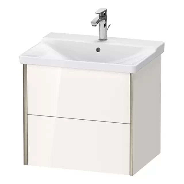 Duravit XViu Тумба подвесная 61x46.9x56.5см, с раковиной, 2 ящика, цвет: белый глянцевый/champagne matt