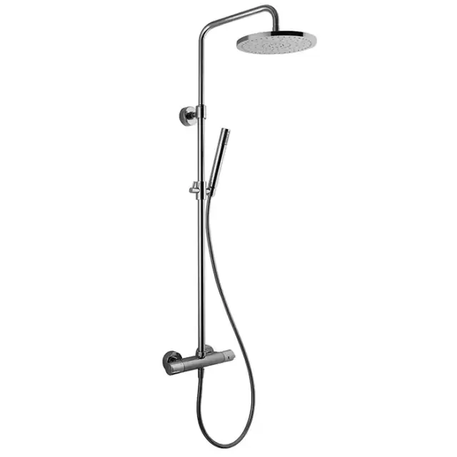 Carlo Frattini Wellness Смеситель для душа термостатический, внешнего монтажа, с душ стойкой, верхним душем &Oslash;250мм. из ABS и душ компл, цвет: хром