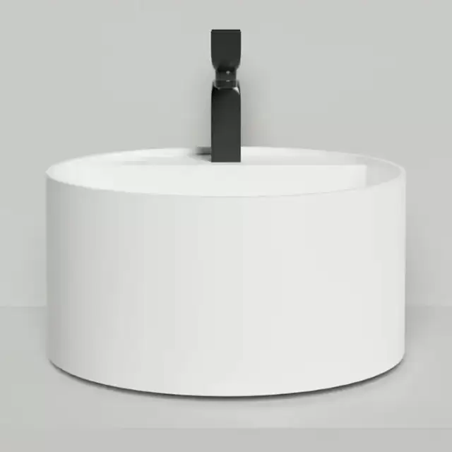 Salini Armonia Round Top 02 Раковина накладная 45х45х25см., с 1 отв. мат-л: S-Stone, цвет: белый  матовый