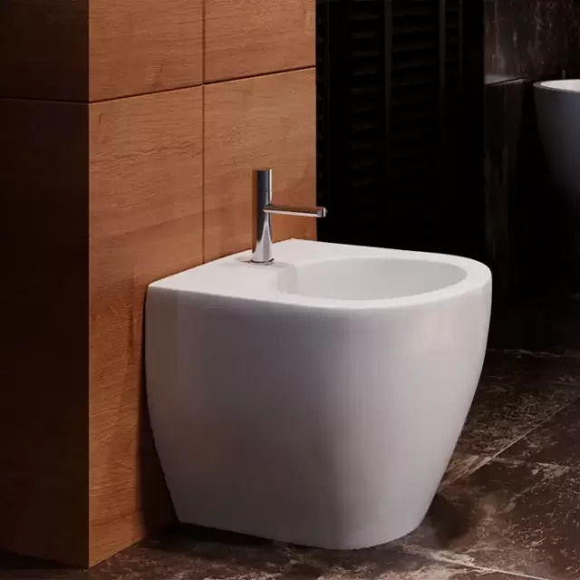 Kerasan Flo Биде напольное 48см., приставное, 1 отв., цвет: белый