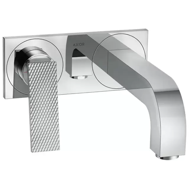 Axor Citterio Смеситель для раковины, встраиваемый, излив 220 мм, с панелью, с текстурой, внешняя часть, цвет: хром