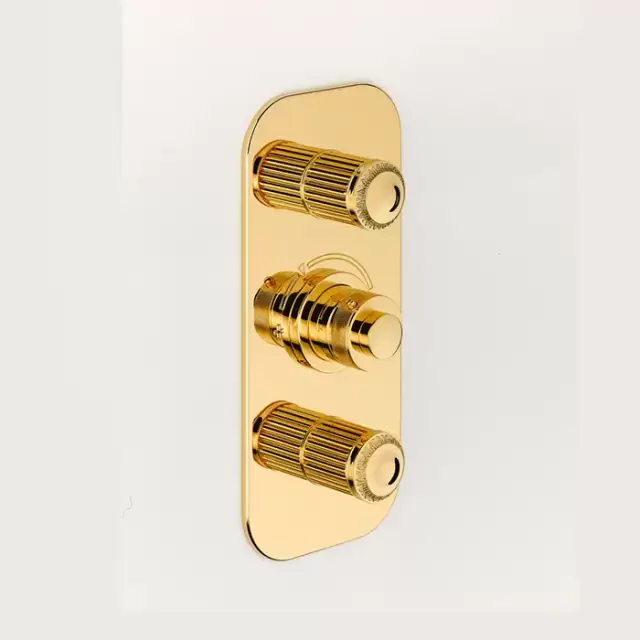 THG Malmaison metal Смеситель для душа встраиваемый, термостатический, с 2 запорными вентилями, внешняя часть, цвет: полированное золото