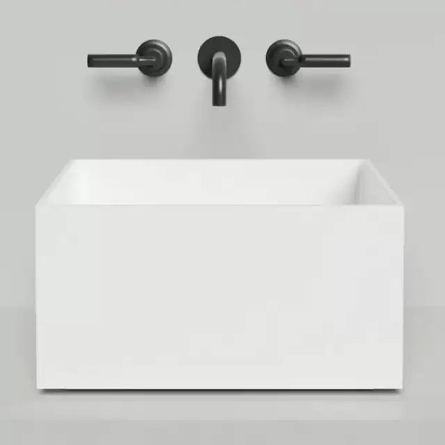 Salini Armonia Square 02 Раковина накладная 45х45х25см., без отв., мат-л: S-Stone, цвет: белый матовый