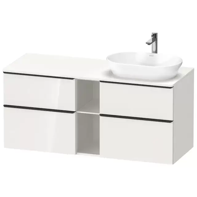 Duravit D-Neo Тумбочка подвесная 64.4x140x55 см, раковина, 2 ящика, цвет: белый высокоглянцевый