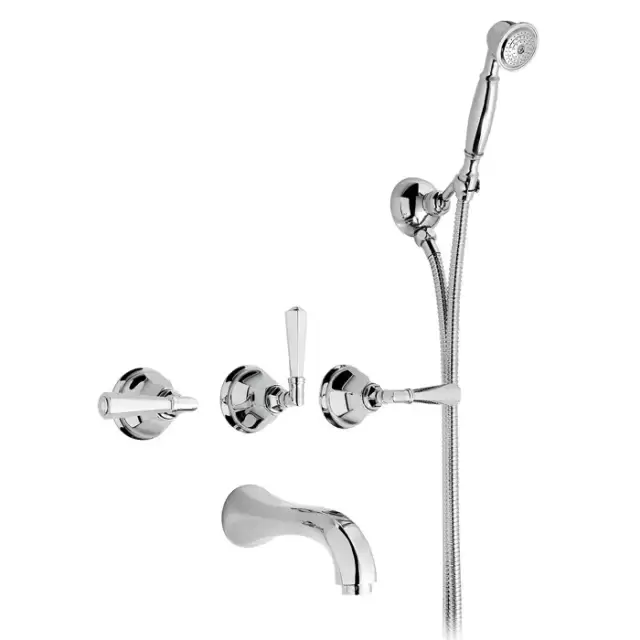 Nicolazzi Teide Смеситель для ванны с 2мя ручками, встроенный, с ручным душем, вкл. внутр часть, излив: 168 мм, цвет: хром