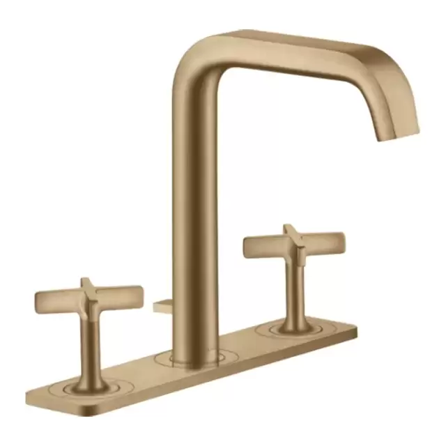 Axor Citterio E Смеситель для раковины, на 3 отв., с панелью и донным клапаном, цвет: шлифованная бронза