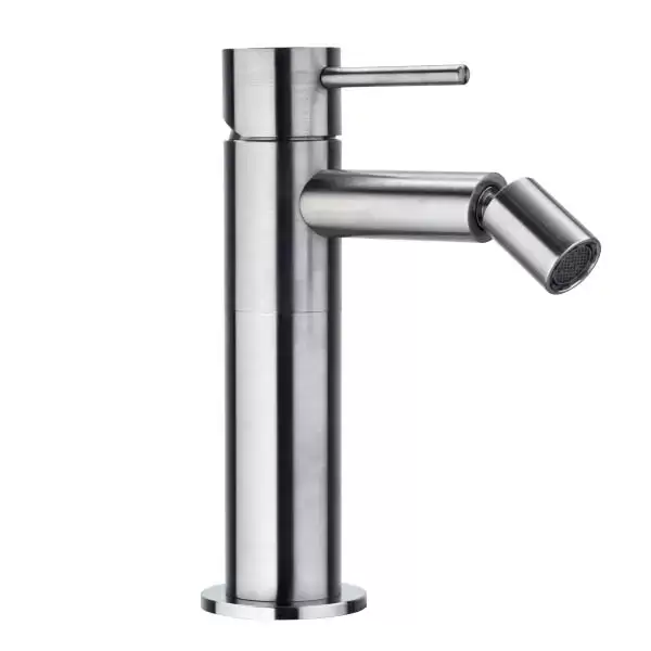Bossini Inox Однорычажный Смеситель для биде на 1 отв., из нержавеющей стали без донного клапана, цвет: Сатинированная сталь