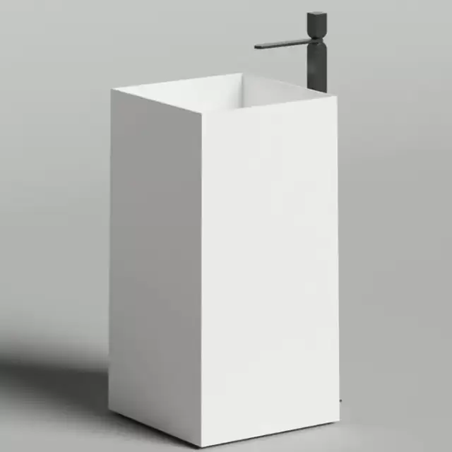 Salini Armonia Square 01 Раковина напольная 45х45х90см., без отв., мат-л: S-Stone, цвет: белый матовый