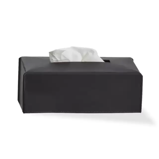 Decor Walther Nappa Коробка для салфеток, настольный, натуральная кожа, цвет: черно-коричневый