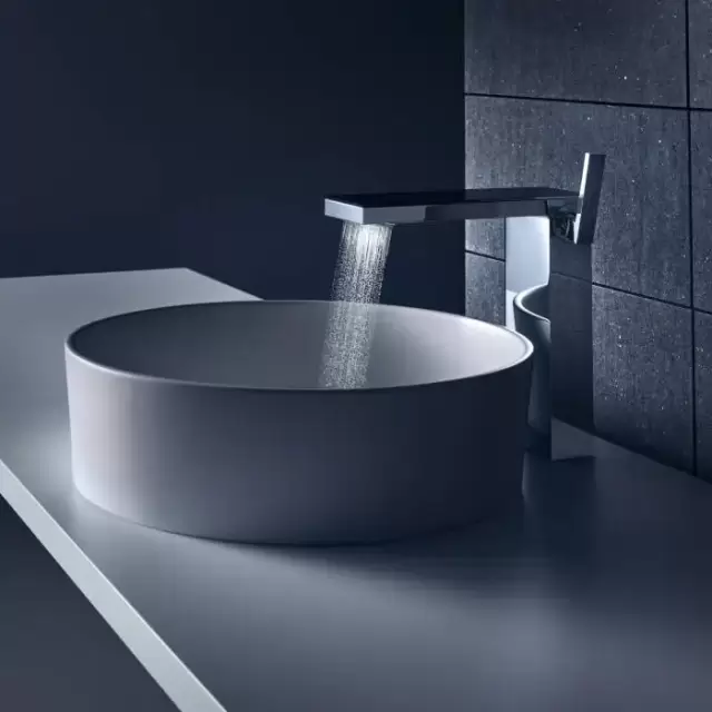 Axor MyEdition Смеситель для раковины, на 1 отв., излив 245мм, с донным клапаном, цвет: хром/черное стекло