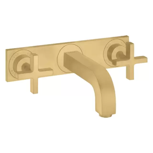 Axor Citterio Смеситель для раковины 226, встраиваемый, излив: 22.6см., с панелью, цвет: шлифованное золото