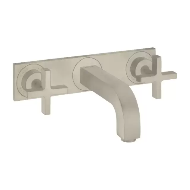 Axor Citterio Смеситель для раковины 226, встраиваемый, излив: 22.6см., с панелью, цвет: шлифованный никель