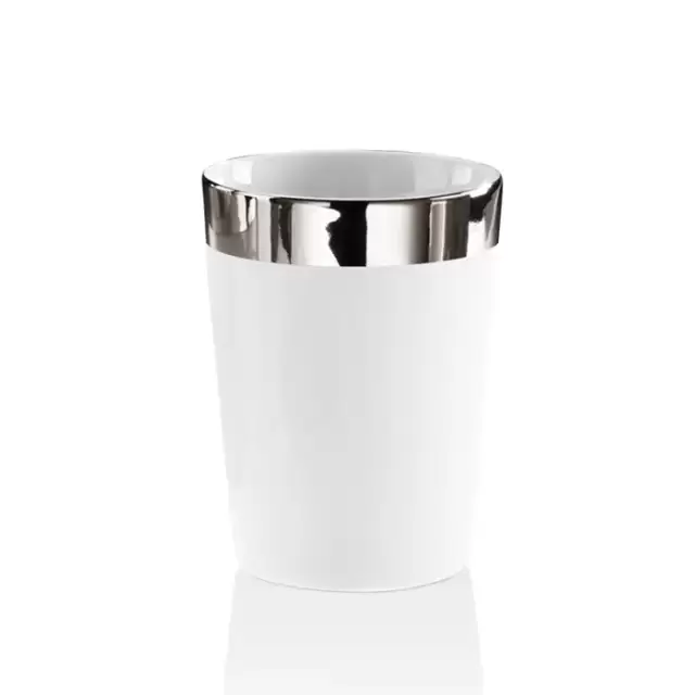 Decor Walther Bone BE50 Стакан настольный, фарфор, цвет: белый / платиновый