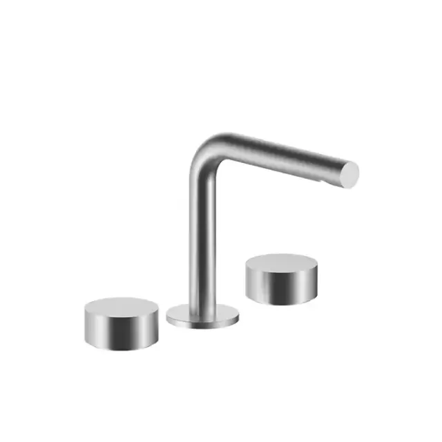 Fantini AF/21 Смеситель для раковины, 3 отв., излив: 15.5 см, цвет: матовая натуральная сталь