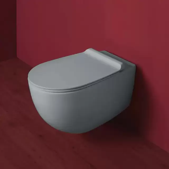 SIMAS Vignoni Унитаз подвесной безободковый "Rimless" 56x36.5см, цвет: cemento matt