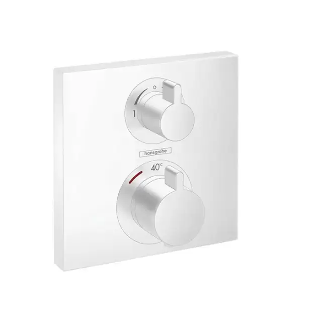 Hansgrohe Ecostat Square Термостат для душа, 2 источника, внешняя часть, цвет: белый матовый