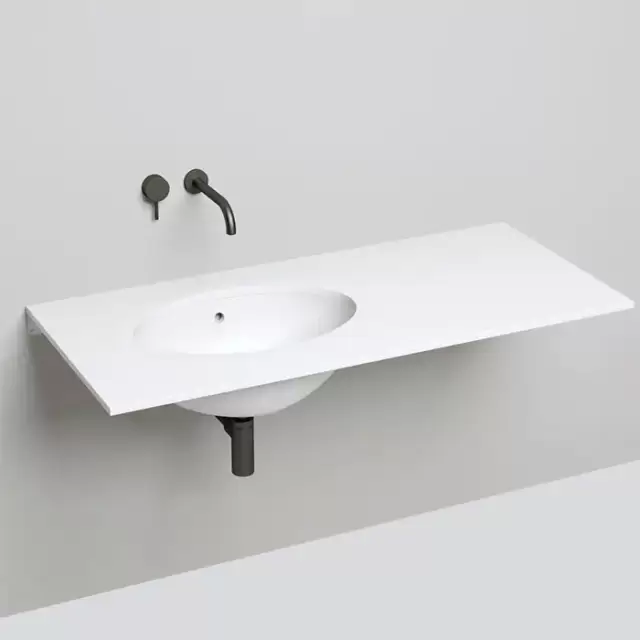 Salini MAREA 12 Раковина врезная снизу 545х375х187мм, без отв. под смес, с ПЕРЕЛИВОМ, материал: S-Sense, глянцевый, белый.