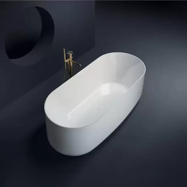 Gruppo Treesse Calida Ванна 155х80х55см., отдельностоящая, акриловая, c переливом, сифон, цвет: белый глянцевый