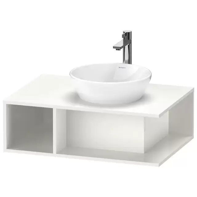 Duravit D-Neo Тумбочка подвесная компакт 80x55х26 см., раковина, 1 открытое отделение на левой стороне, цвет: белый высокоглянцевый
