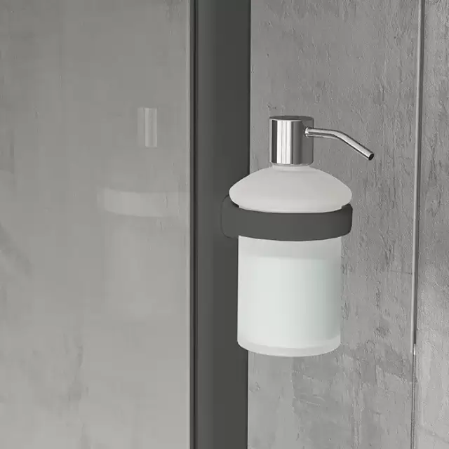 Novellini Giada Дозатор для жидкого мыла, подвесной, для профиля,цвет: черный матовый