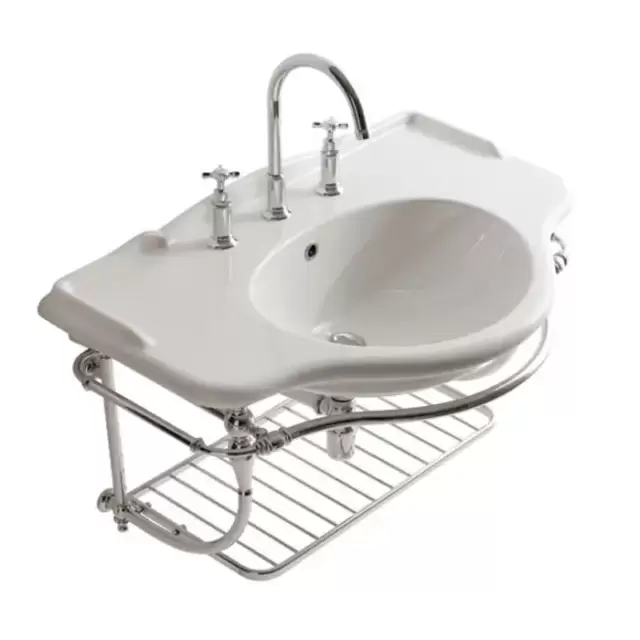 Globo Paestum Консоль подвесная 110x60x60см, с раковиной на 1 отв., хромированная