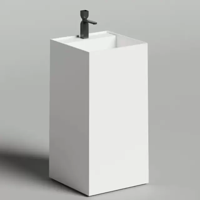 Salini Armonia Square TOP 01 Раковина напольная 45х45х90м., с 1 отв., мат-л: S-Stone, цвет: белый матовый