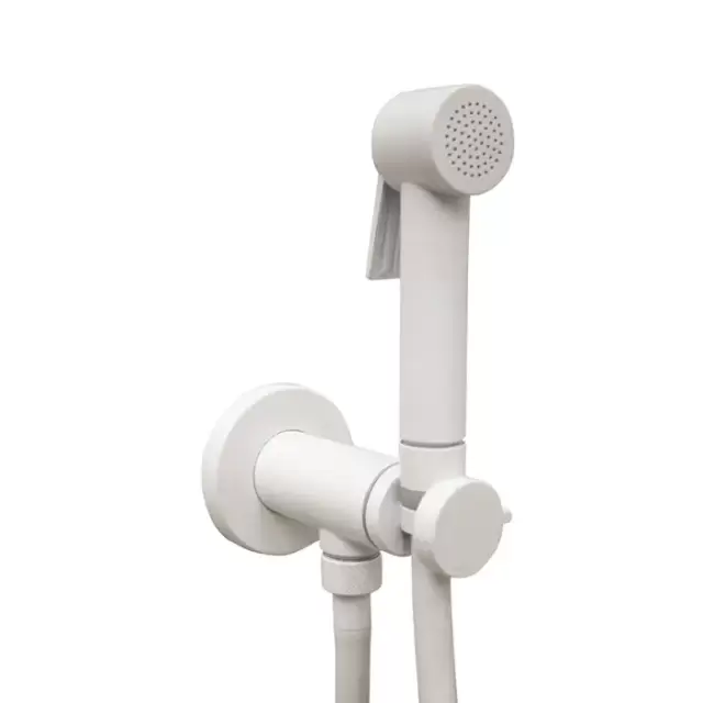 Bossini Paloma Гигиенический душ, с прогрессивный смеситель, лейка с клапаном подачи воды, шланг 125cм, цвет: белый матовый