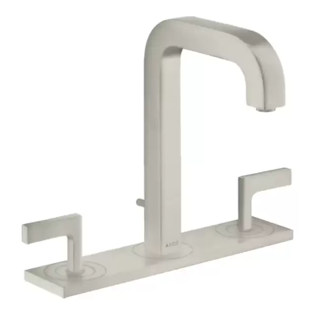 Axor Citterio Смеситель для раковины 170, на 3 отв., ручка: рычаг, с панелью, с донным клапаном, цвет: сталь