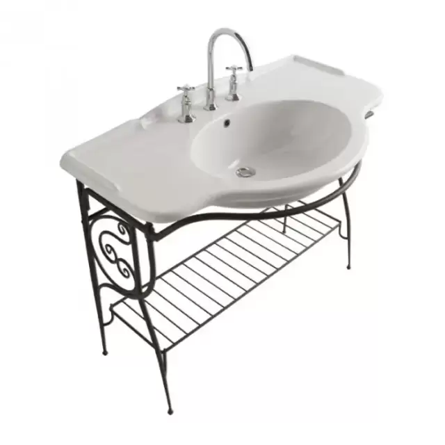 Globo Paestum Консоль напольная 110x60x90см, с раковиной на 1 отв, цвет: состаренный металл