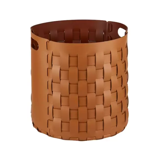 Colombo Adj Круглая корзина Bottega D40хH40см., напольная, цвет: коньяк/бордо