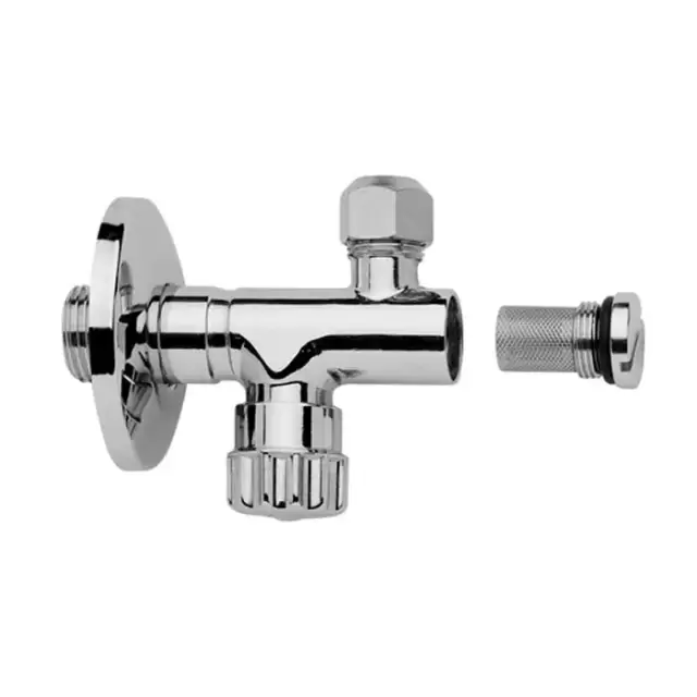 Fima Carlo Frattini Complementi Bagno Угловой вентиль, с фильтром с регулировкой и выводом, 3/8, под слив диаметром 10, цвет: хром