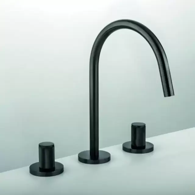 Gattoni MD Смеситель для раковины на 3 отверстия, ручки RONCO, с донным клапаном, цвет Dark brushed nickel