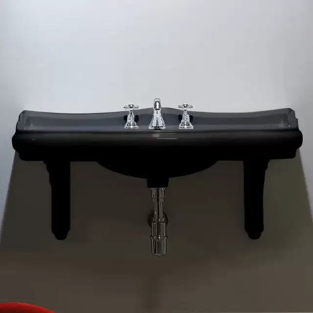 Kerasan Retro Раковина 100х54.5 см, 3 отв., цвет: черный блестящий