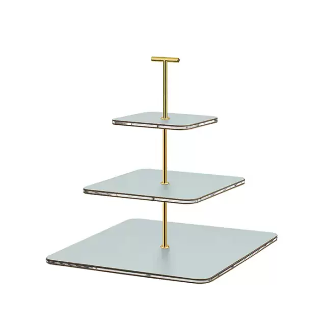 ADJ Сервировочная стойка 30x30xH35см., ручка "Т", цвет: небесный голубой/фурнитура золото