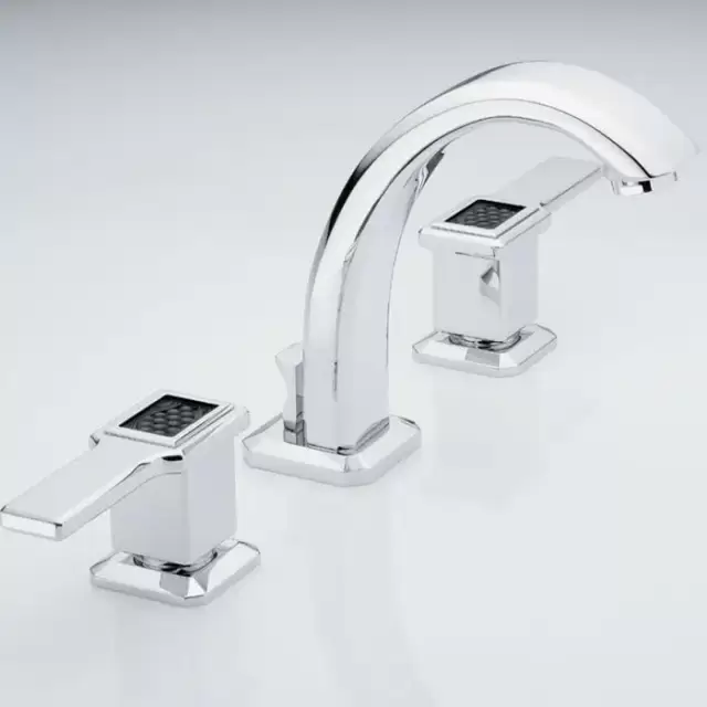 THG Métropolis &agrave; manettes cristal noir Смеситель для раковины, на 3 отв., цвет: хром/черный хрусталь