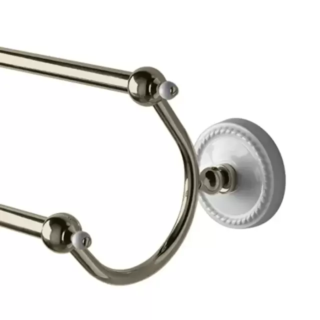 Devon&Devon Dorothy Полотенцедержатель двойной 60см, подвесной, цвет: белый/никель блестящий