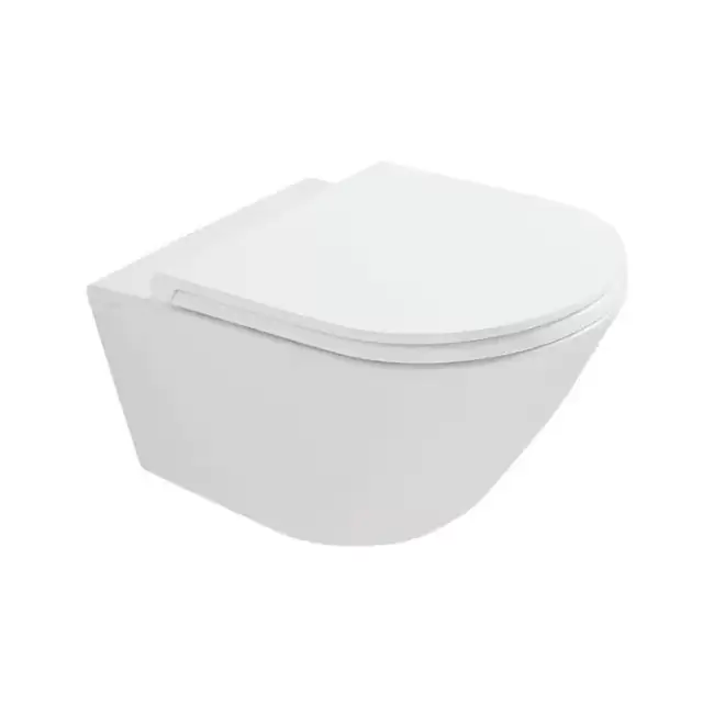 GLOBO Forty3 Унитаз подвесной безободковый 57x36 см, с системой скрытого крепежа, цвет: белый