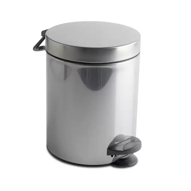 3SC Hotel Ведро 3 л. 17x20xh26 см, с педалью, с крышкой и механизмом softclose, из нерж.стали, цвет: хром