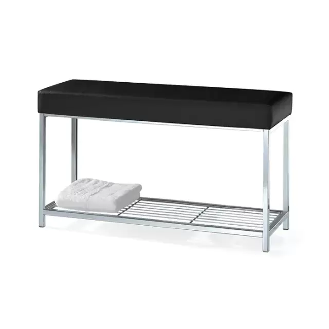 Decor Walther DW 67 Скамья с полочкой 90x30x52см, напольная, цвет: хром / черный