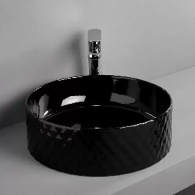 Artceram Rombo Раковина 44 см, без отв., без слив-перелива, цвет: черный глянцевый