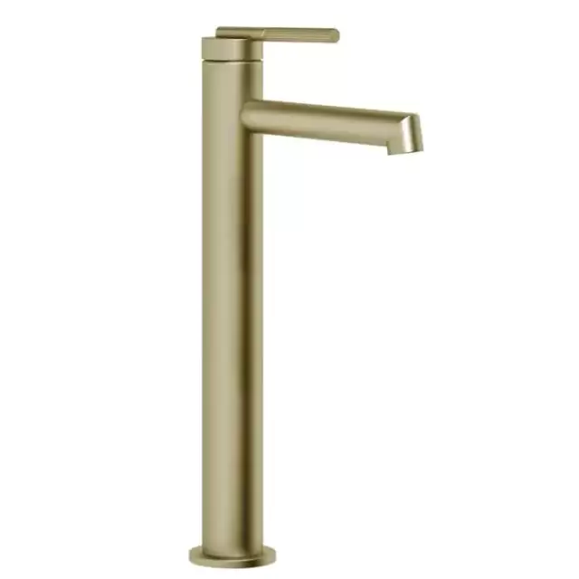 Gessi Ingranaggio Смеситель для раковины высокий с коротким изливом. Без донного клапана, цвет: Brushed Brass PVD