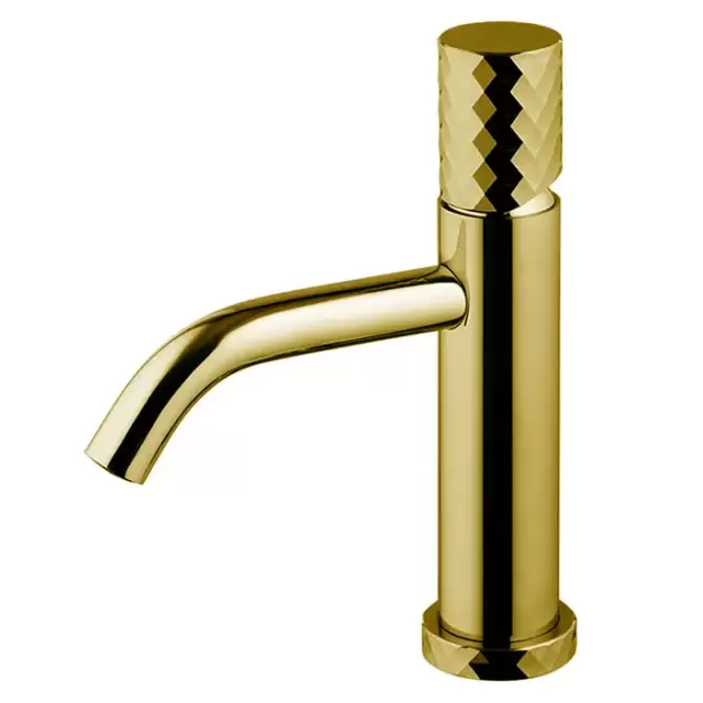 Fima Carlo Frattini Spillo Tech Смеситель для раковины, на 1 отв., XS, с донным клапаном, цвет: золото