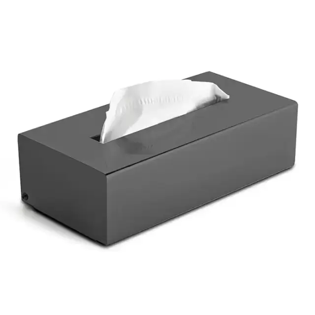 3SC Metal Tonda Контейнер для бумажных салфеток, 26х13хh7 см, прямоугольный, настольный, цвет: черный матовый