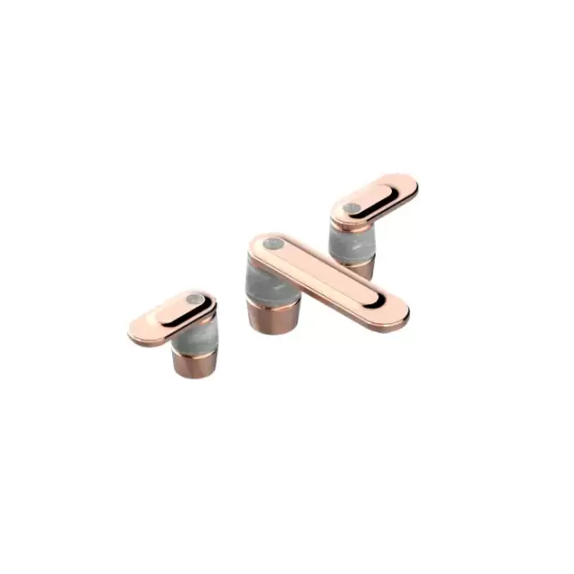 THG CORVAIR A MANETTES FIOR DI BOSCO Смеситель для раковины на 3 отверстия, для установки на мраморную столешницу, с донным клапаном, цвет: Blush PVD