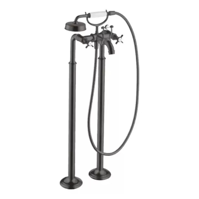 Axor Montreux Смеситель для ванны, напольный, с ручным душем, цвет: шлифованный черный хром